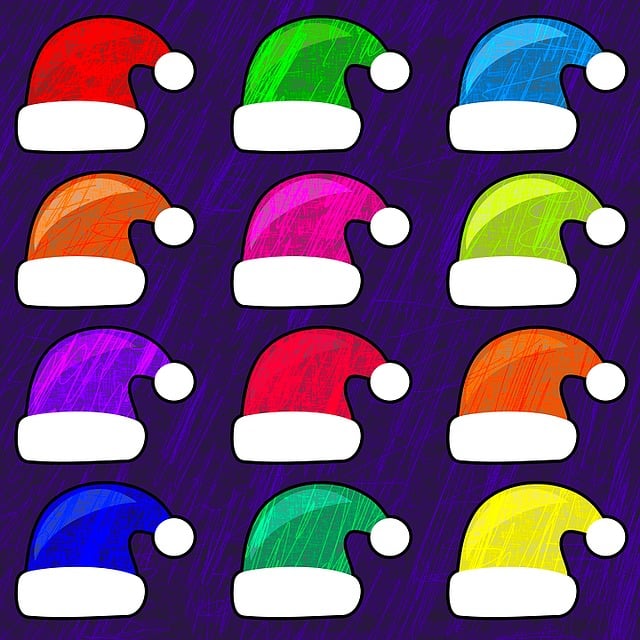Free santa hats santa claus holidays illustration