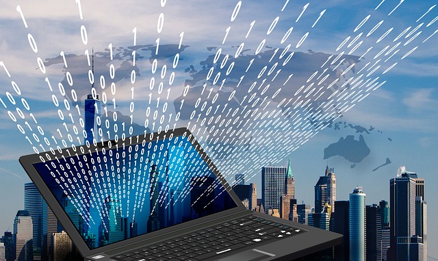 Free new york skyline laptop illustration