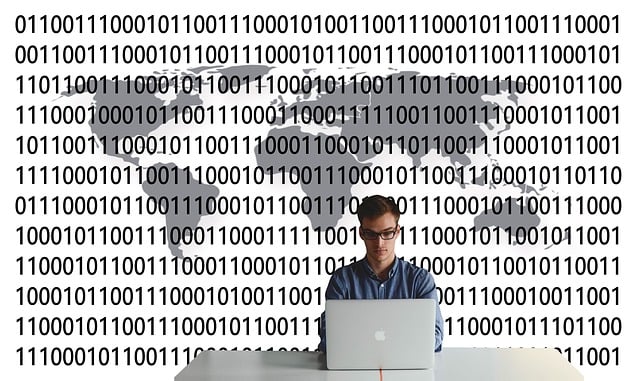 Homem, Notebook, Continentes, Binário