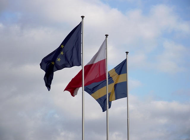 Flagge, Himmel, Mast, Wolken, Polen
