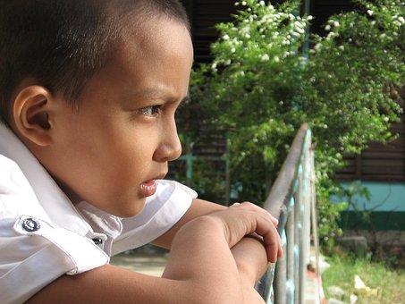 Garoto, Criança, Escola, Irmão