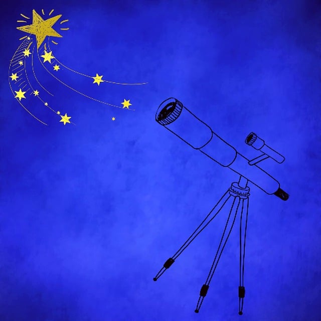 Free stars astrology telescope illustration