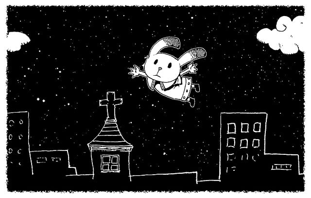 Märchen, Nacht, Stadt, Himmel, Hase