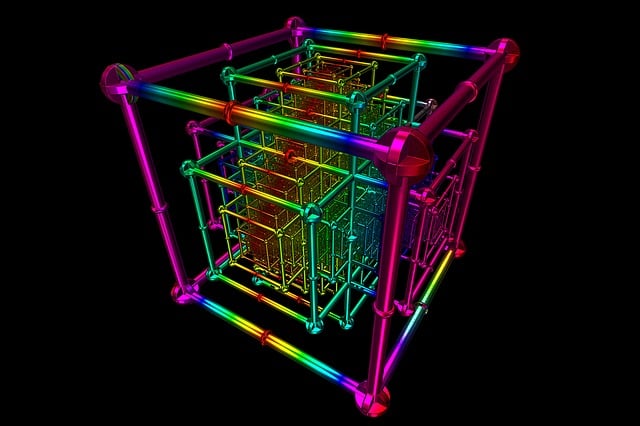Free cube design technical illustration