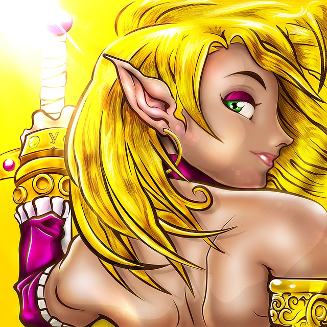 Free elf character blonde illustration