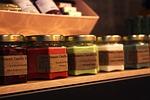 candle, glass bottles, glass