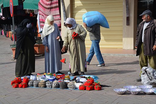 Escena De La Calle Marruecos Venta Ambulan