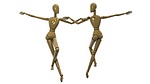 dancing couple, wooden effigies, effigy