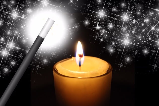 Free candle stars magic illustration
