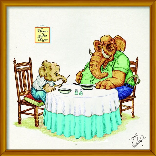 Elefante, Cena, Animales, Linda