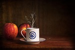 bodegones, coffee, apples