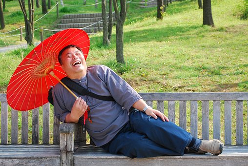 Man, Men Who, Japanese, Laughter, Bench