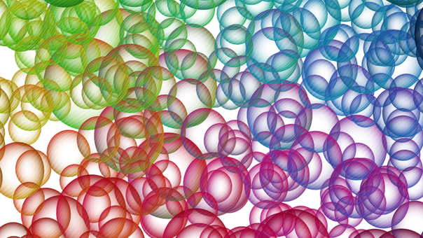 Bubbels, 3D, Veelkleurig, Bal