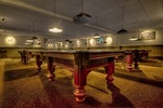 pool hall, pool, pool table