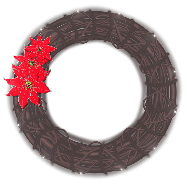 Free christmas flower crown photo frame illustration