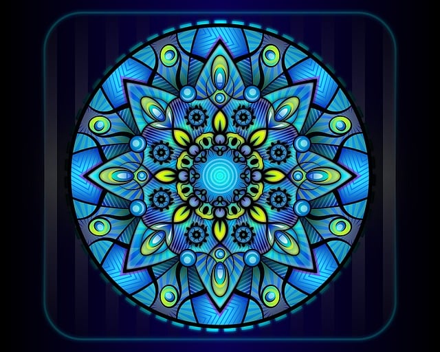 Free mandala blue abstract illustration