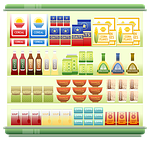 supermarket shelf, food, cereal