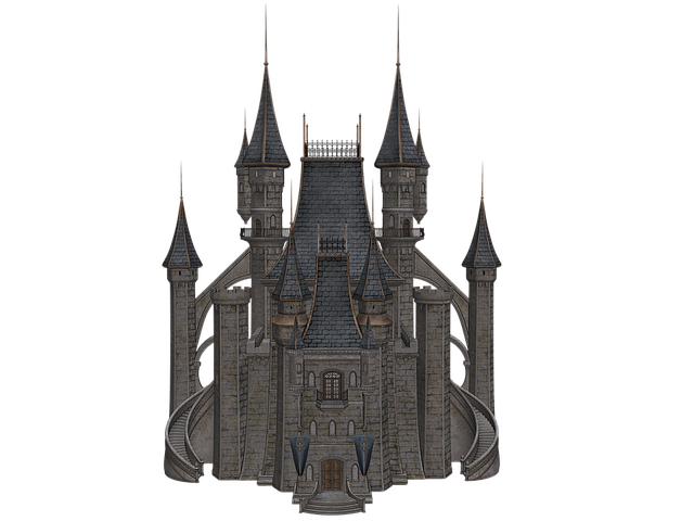 Free castle knight's castle fortress illustration