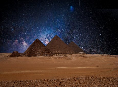 Hvězdy, Noční Obloha, Pyramidy, Egypt