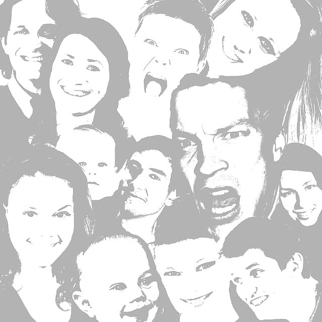 Free people group monotone illustration
