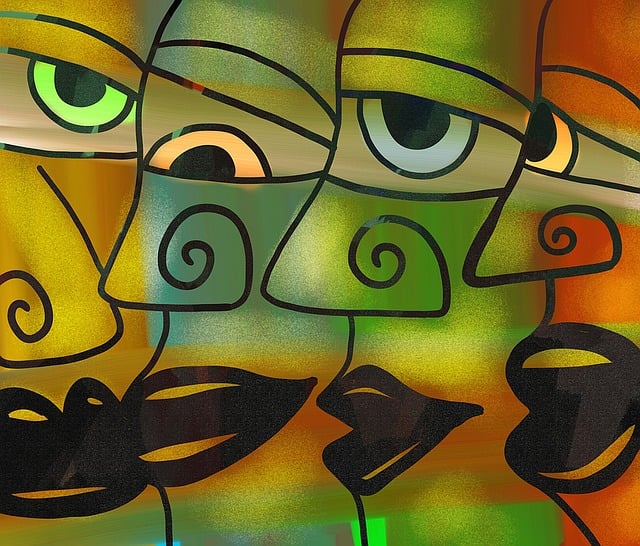 Free people group faces illustration