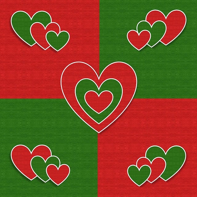 Free christmas hearts love illustration