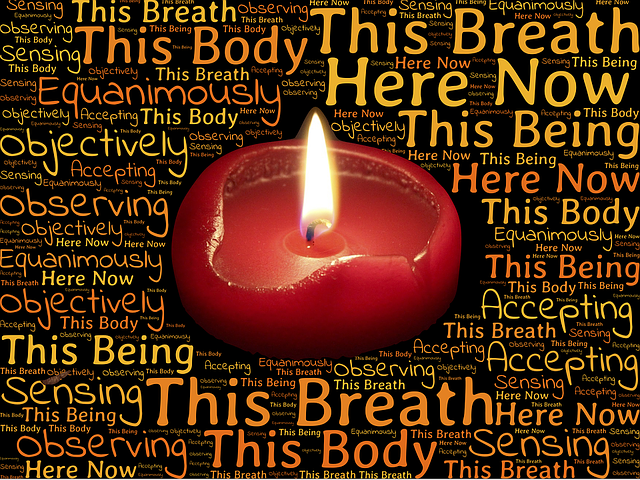 Free vipassana meditation candle illustration
