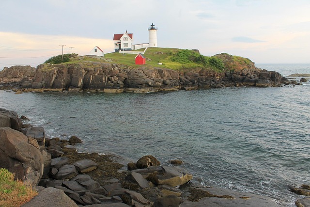 Maine, Faro, Mar, Costa