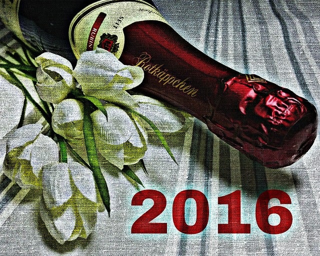 Free sylvester new year's day sparkling wine illustration