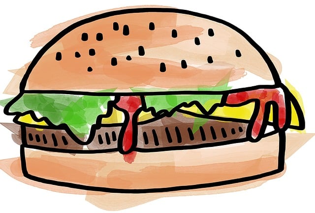 Free food junk food burger illustration
