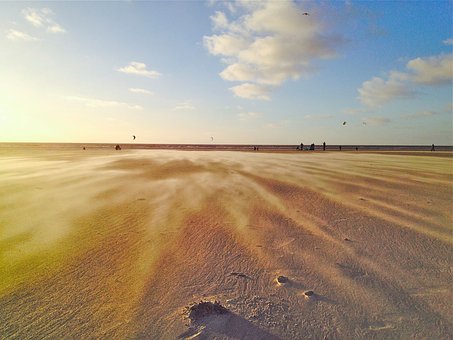 Strand, Vind, Drift, Sand, Kontrast