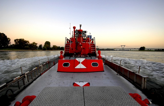 Brandslukning Støvle, Düsseldorf, Rhinen