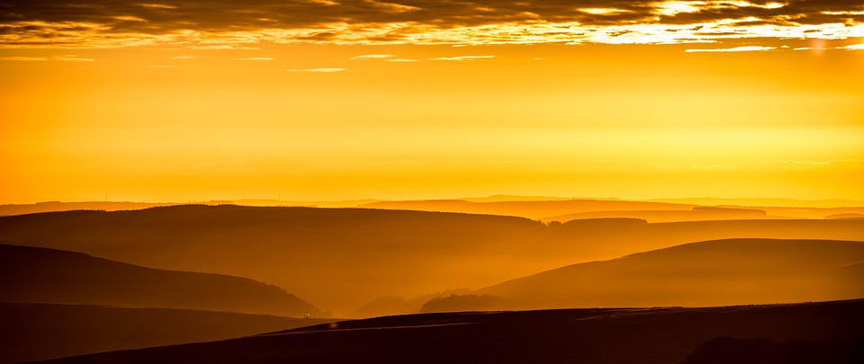 Panorama, Sunrise, Colline, Estate, Natura, Prato