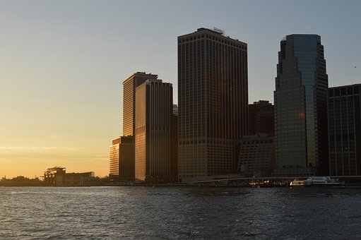 Solnedgang, Skyline, New York