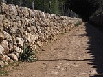 stone wall, lane, away