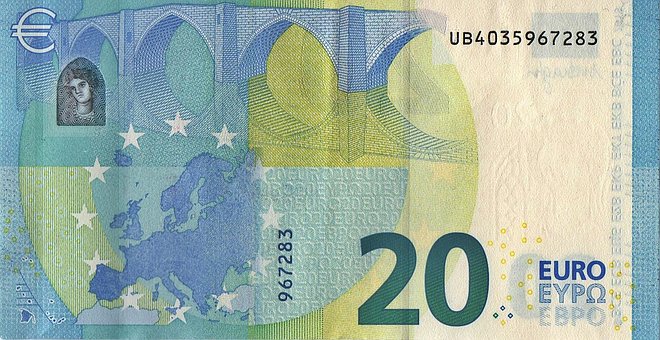 Eur, Peníze, Bankovka, Měny, 20 Euro