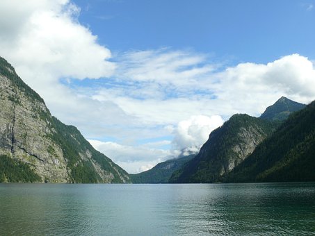 Alpen, Berg, See, Landschaft, Blau