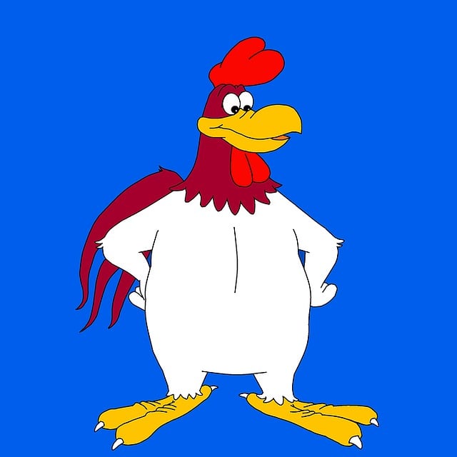 Free drawing cartoon claudio rooster illustration
