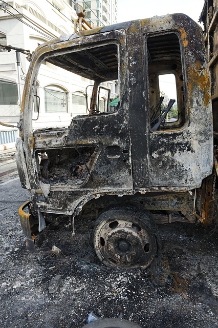 Free Truck Burnt photo and picture
