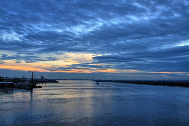 Perm, Solnedgang, Kama, Natur