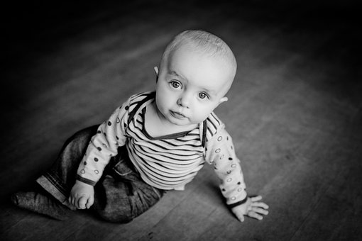 Baby, Junge, Kind, Kahl, Niedlich