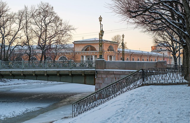 Ciudad, Spb, San Petersburgo, Invierno