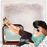 vintage, retro, television