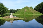 pyramid, lake, grave