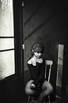 dark, room, girl