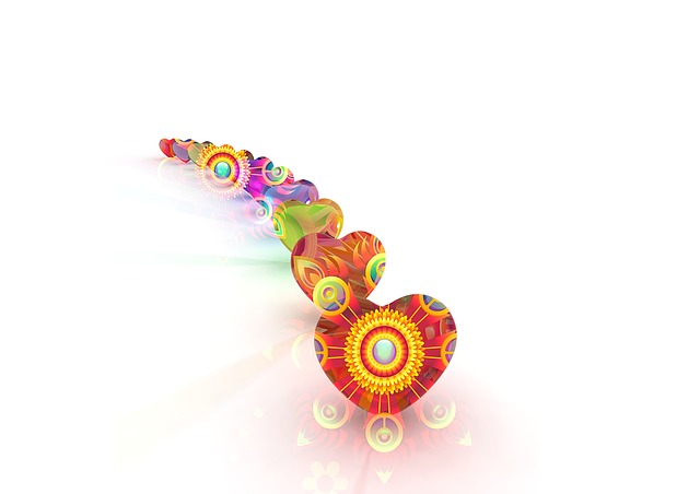 Free hearts love abstract illustration