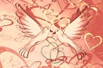 heart, background, pigeons