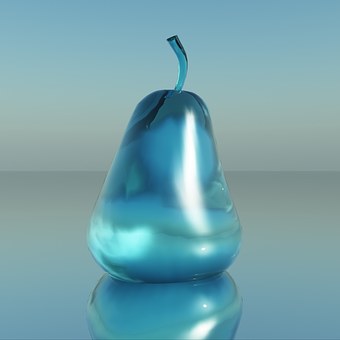 Free Blue Glass Pear illustration and picture