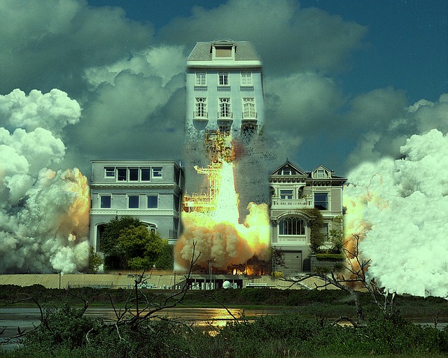 Free house real estate market demolitions illustration