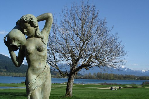 Golfplatz, Statue Einer Frau, Vancouver